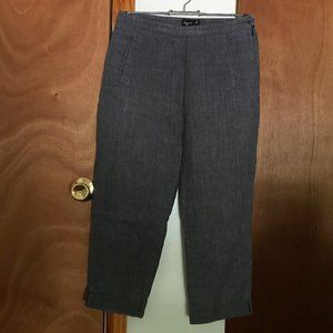 vintage agnes b. grey linen cropped trousers